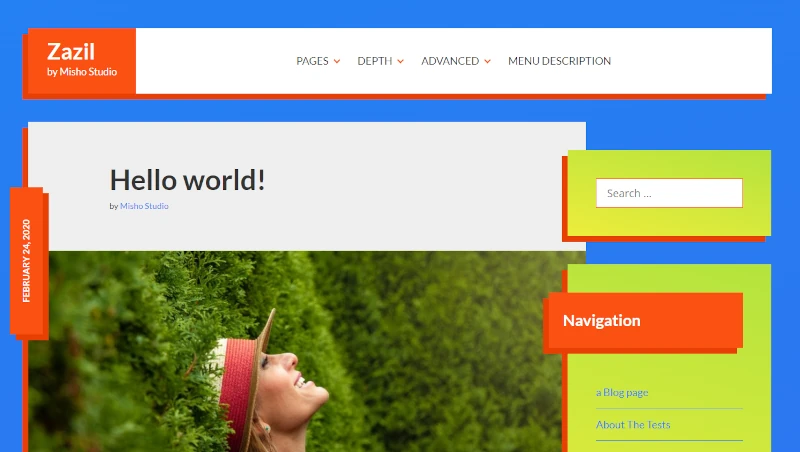 Zazil WordPress Theme on Desktop